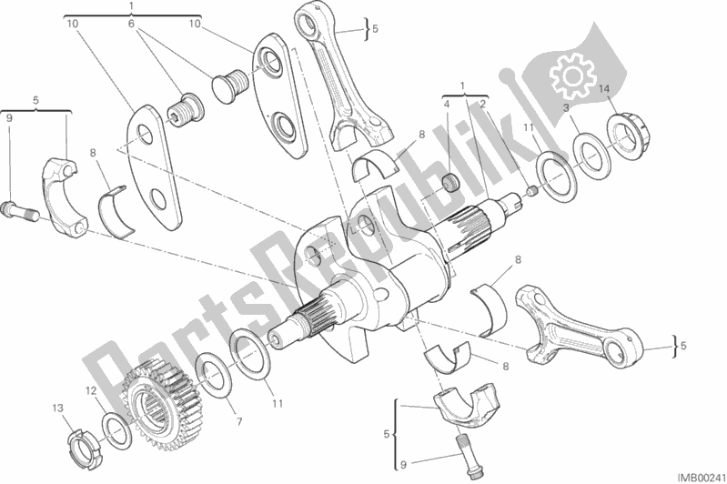 All parts for the Connecting Rods of the Ducati Multistrada 1260 ABS 2018